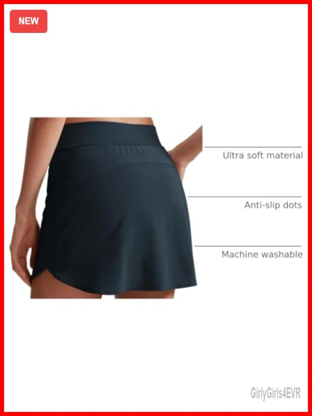 High Waisted Dolphin Hem Golf Skort with Built-in Shorts, Quick-Dry, Pockets